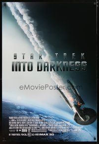 5f715 STAR TREK INTO DARKNESS advance DS 1sh '13 Zoe Saldana, cool image of crashing starship!
