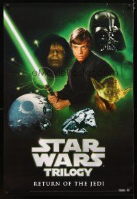 5f731 STAR WARS TRILOGY video poster '04 George Lucas, Mark Hamill, Return of the Jedi!