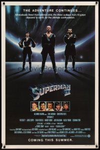 5f736 SUPERMAN II teaser 1sh '81 Christopher Reeve, Terence Stamp, cool image of villains!