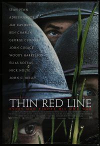 5f752 THIN RED LINE style B 1sh '98 Sean Penn, Woody Harrelson & Jim Caviezel in WWII!