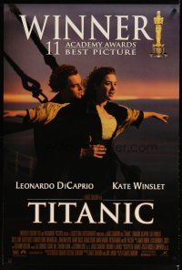 5f763 TITANIC style D int'l DS 1sh '97 Leonardo DiCaprio & Kate Winslet, James Cameron!