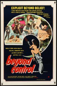 5f814 WHAT A WAY TO DIE 1sh '70 it's like Bonnie & Clyde with sex, Beyond Control!