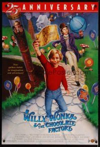 5f823 WILLY WONKA & THE CHOCOLATE FACTORY DS 1sh R96 Gene Wilder, it's scrumdidilyumptious!