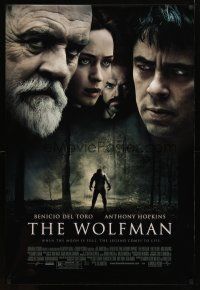 5f830 WOLFMAN DS 1sh '10 Benicio Del Toro, Anthony Hopkins, Emily Blunt & Hugo Weaving!