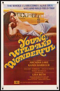 5f843 YOUNG, WILD & WONDERFUL 1sh '80 Arcadia Lake, Kandi Barbour, sexy artwork!