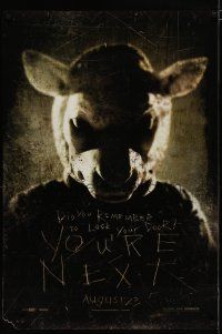 5f846 YOU'RE NEXT teaser DS 1sh '11 lamb mask, did you remember to lock your door?
