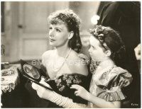 5g005 ANNA KARENINA deluxe 10.25x13.25 still '35 beautiful Greta Garbo shows picture to young girl!