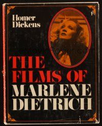 5g302 FILMS OF MARLENE DIETRICH hardcover book '68 an illustrated biography of the great actress!