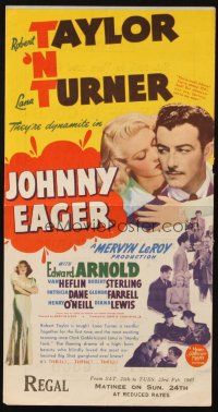 5g116 JOHNNY EAGER herald '42 sexy Lana Turner & Robert Taylor are dynamite, film noir!