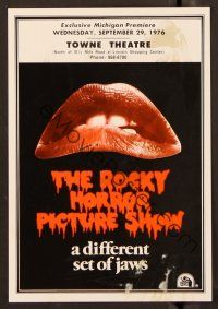 5g130 ROCKY HORROR PICTURE SHOW herald '75 classic close up lips image, a different set of jaws!