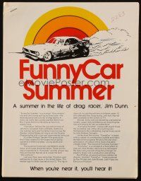 5g623 FUNNY CAR SUMMER pressbook '73 Dunn-Reath 'Cuda flopper & other drag classics!