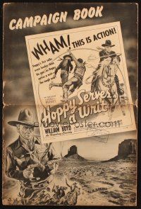 5g667 HOPPY SERVES A WRIT pressbook '43 William Boyd as Hopalong Cassidy, George Reeves