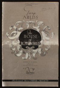 5g676 HOUSE OF ROTHSCHILD pressbook '34 George Arliss, Boris Karloff, Robert Young, Loretta Young