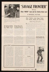 5g862 SAVAGE FRONTIER pressbook '53 great images of cowboy hero Rocky Lane!