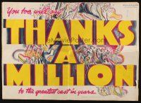 5g939 THANKS A MILLION pressbook '35 traveling singer Dick Powell, Ann Dvorak & Patsy Kelly!