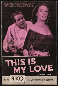 5g946 THIS IS MY LOVE pressbook '54 Dan Duryea hates Linda Darnell for what she did to his wife!