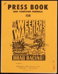 5g975 WEEKEND WARRIORS pressbook '67 cool drag racing art, NHRA, Don Prudhomme, Tommy Ivo!