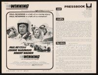 5g988 WINNING pressbook R73 Paul Newman, Joanne Woodward, Indy car racing art!