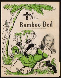 5g394 LITTLE HUT stage play souvenir program book '55 The Bamboo Bed. sexy Veronica Lake!