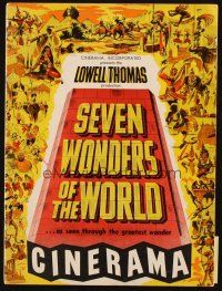 5g415 SEVEN WONDERS OF THE WORLD souvenir program book '56 famous landmarks in Cinerama!