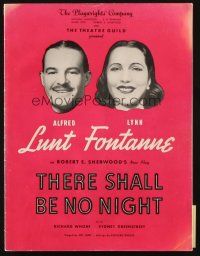 5g428 THERE SHALL BE NO NIGHT stage play souvenir program book '40 Alfred Lunt & Lynn Fontaine!
