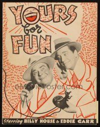 5g436 YOURS FOR FUN stage play souvenir program book '44 starring BIlly House & Eddie Garr!