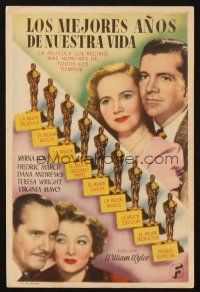 5g159 BEST YEARS OF OUR LIVES Spanish herald '47 Wright, Myrna Loy, March, Andrews, William Wyler!