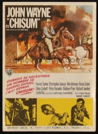 5g164 CHISUM Spanish herald '70 different art of cowboy John Wayne on horse by MCP!