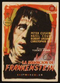 5g168 CURSE OF FRANKENSTEIN Spanish herald '57 Hammer, Jano art of monster Christopher Lee!