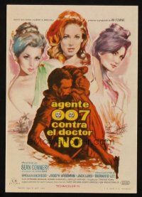 5g176 DR. NO Spanish herald '63 different art of Sean Connery as James Bond & sexy girls by Mac!