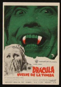 5g178 DRACULA HAS RISEN FROM THE GRAVE Spanish herald '69 MCP art of vampire Christopher Lee!