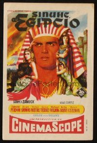 5g179 EGYPTIAN Spanish herald '55 Soligo art of Jean Simmons, Victor Mature & Gene Tierney!