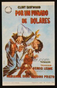 5g180 FISTFUL OF DOLLARS Spanish herald '65 Sergio Leone, Clint Eastwood, different art!