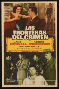 5g193 HIS KIND OF WOMAN Spanish herald '51 Robert Mitchum, sexy Jane Russell, different images!