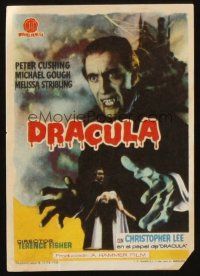 5g195 HORROR OF DRACULA Spanish herald '59 Hammer, different image of vampire Christopher Lee!