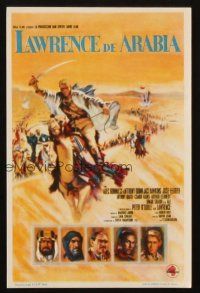 5g207 LAWRENCE OF ARABIA Spanish herald '64 David Lean classic, art of Peter O'Toole on camel!