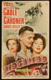 5g216 MOGAMBO Spanish herald '54 Clark Gable, Grace Kelly & Ava Gardner in Africa, John Ford!