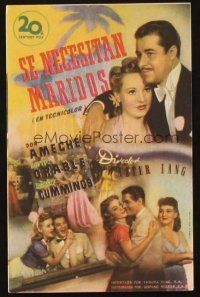 5g218 MOON OVER MIAMI Spanish herald '41 Don Ameche, Bob Cummings, sexy Betty Grable, different!