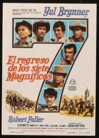 5g237 RETURN OF THE SEVEN Spanish herald '66 Yul Brynner reprises his role as master gunfighter!
