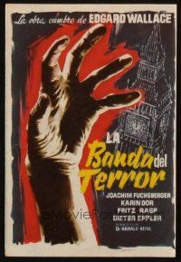 5g251 TERRIBLE PEOPLE Spanish herald '60 Edgar Wallace, different art of clutching hand & Big Ben!