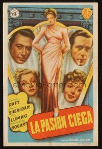 5g253 THEY DRIVE BY NIGHT Spanish herald '48 Humphrey Bogart, George Raft, Ann Sheridan, Ida Lupino