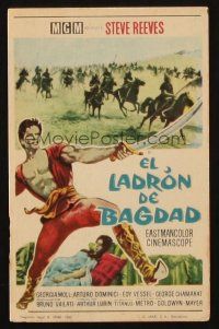 5g254 THIEF OF BAGHDAD Spanish herald '62 different art of daring hero Steve Reeves!