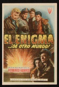 5g255 THING Spanish herald '51 Howard Hawks classic horror, cool different image of top cast!