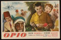 5g258 TO THE ENDS OF THE EARTH white Spanish herald '47 different art of Dick Powell & Signe Hasso!