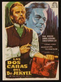 5g261 TWO FACES OF DR. JEKYLL Spanish herald '66 Hammer horror, cool different art by Yanez!