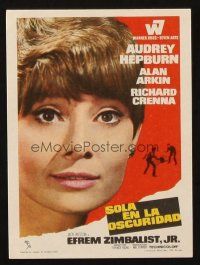 5g265 WAIT UNTIL DARK Spanish herald '68 blind Audrey Hepburn, who is terrorized by a burglar!