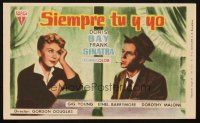 5g270 YOUNG AT HEART Spanish herald '54 different image of Doris Day & smoking Frank Sinatra!