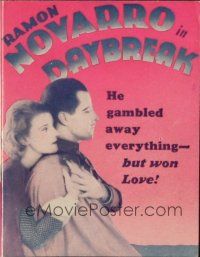 5g102 DAYBREAK herald '31 Ramon Novarro gambled away everything but won love + Laurel & Hardy ad!