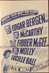 5g122 LOOK WHO'S LAUGHING herald '41 Edgar Bergen & Charlie McCarthy, Fibber McGee & Molly, Lucy!