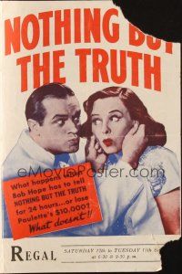 5g126 NOTHING BUT THE TRUTH herald '41 Paulette Goddard, Bob Hope, plus cool Sergeant York ad!